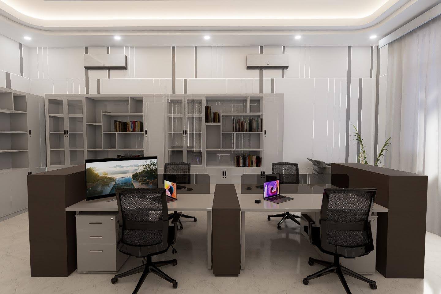 Principal's office staff desk area